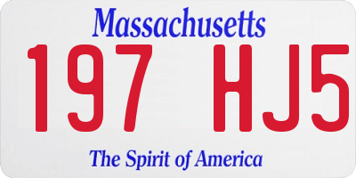 MA license plate 197HJ5