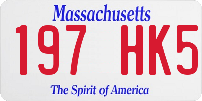 MA license plate 197HK5
