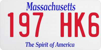 MA license plate 197HK6