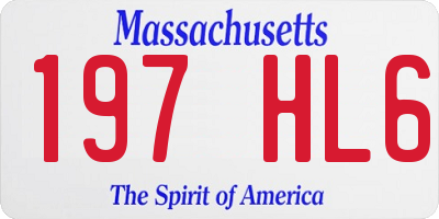MA license plate 197HL6