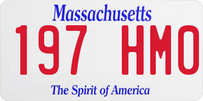 MA license plate 197HM0