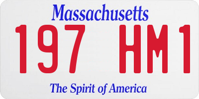 MA license plate 197HM1