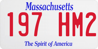 MA license plate 197HM2