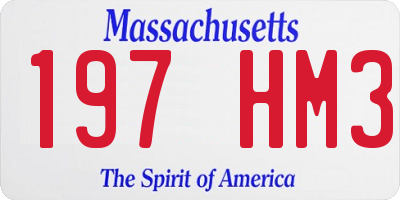 MA license plate 197HM3