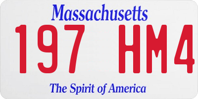 MA license plate 197HM4