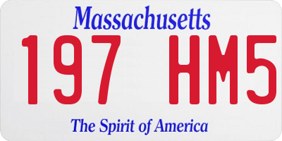 MA license plate 197HM5
