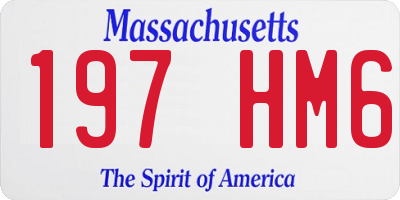 MA license plate 197HM6