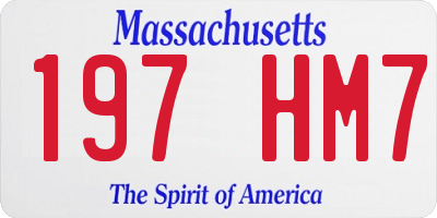 MA license plate 197HM7