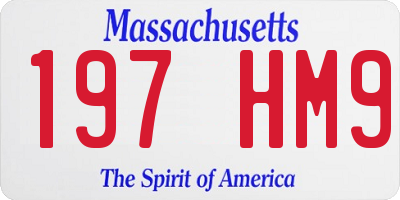 MA license plate 197HM9