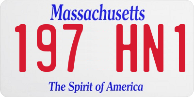 MA license plate 197HN1