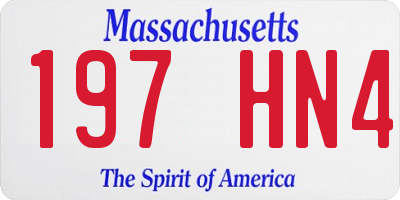 MA license plate 197HN4