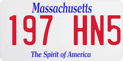 MA license plate 197HN5