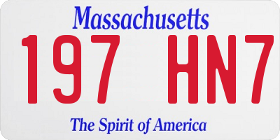 MA license plate 197HN7