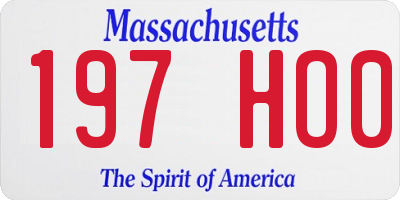 MA license plate 197HO0