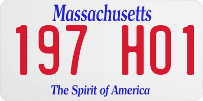 MA license plate 197HO1