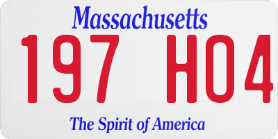 MA license plate 197HO4