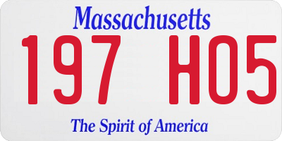 MA license plate 197HO5