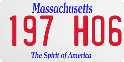 MA license plate 197HO6