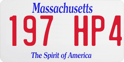 MA license plate 197HP4