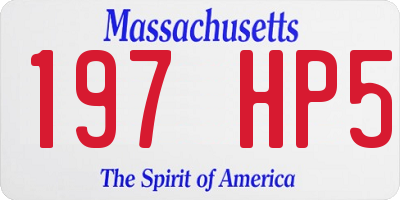 MA license plate 197HP5