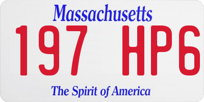 MA license plate 197HP6