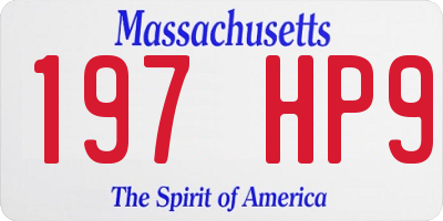 MA license plate 197HP9