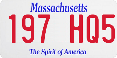 MA license plate 197HQ5