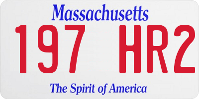 MA license plate 197HR2