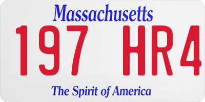 MA license plate 197HR4