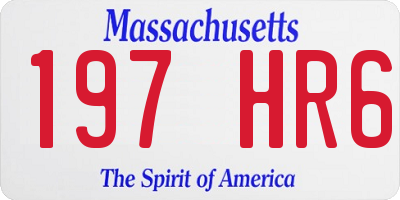 MA license plate 197HR6