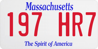 MA license plate 197HR7