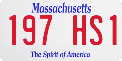 MA license plate 197HS1