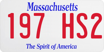MA license plate 197HS2