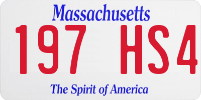 MA license plate 197HS4