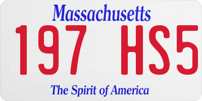 MA license plate 197HS5