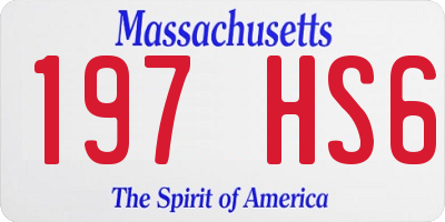 MA license plate 197HS6