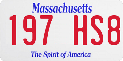 MA license plate 197HS8