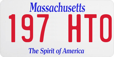 MA license plate 197HT0