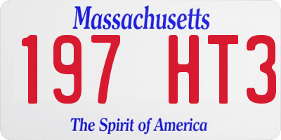 MA license plate 197HT3