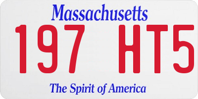 MA license plate 197HT5