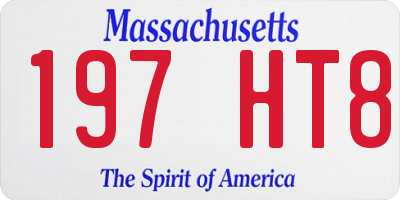 MA license plate 197HT8