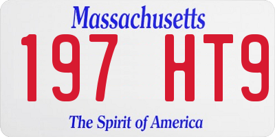MA license plate 197HT9