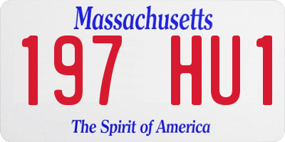 MA license plate 197HU1