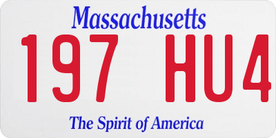 MA license plate 197HU4