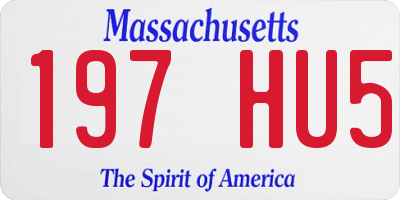 MA license plate 197HU5