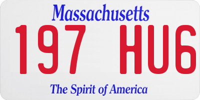 MA license plate 197HU6