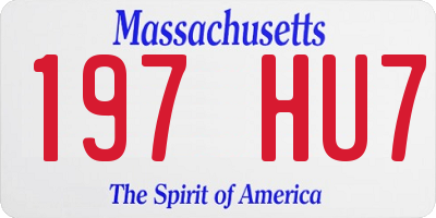 MA license plate 197HU7