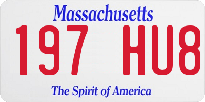 MA license plate 197HU8