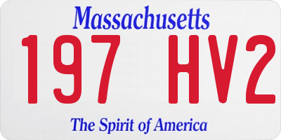 MA license plate 197HV2