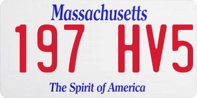 MA license plate 197HV5